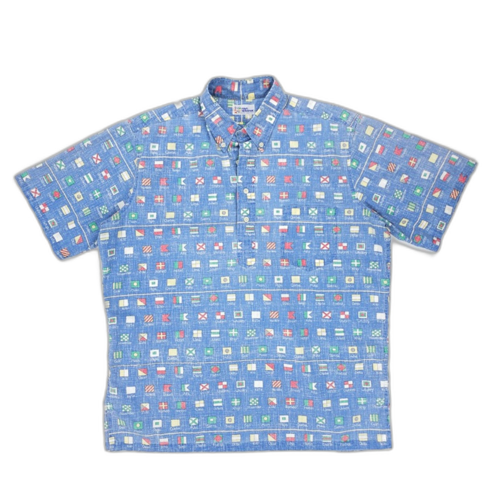 REYN SPOONER Hawaiian Shirt Nato Alphabet Resort VSCO Beachy Y2k 90s Normcore